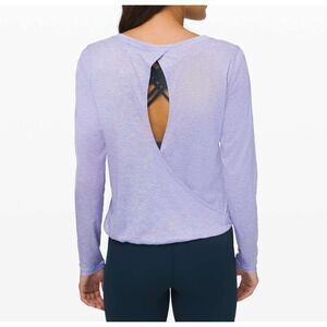 Women Lululemon Wild Twist Long Sleeve in Heathered Lavender Dusk